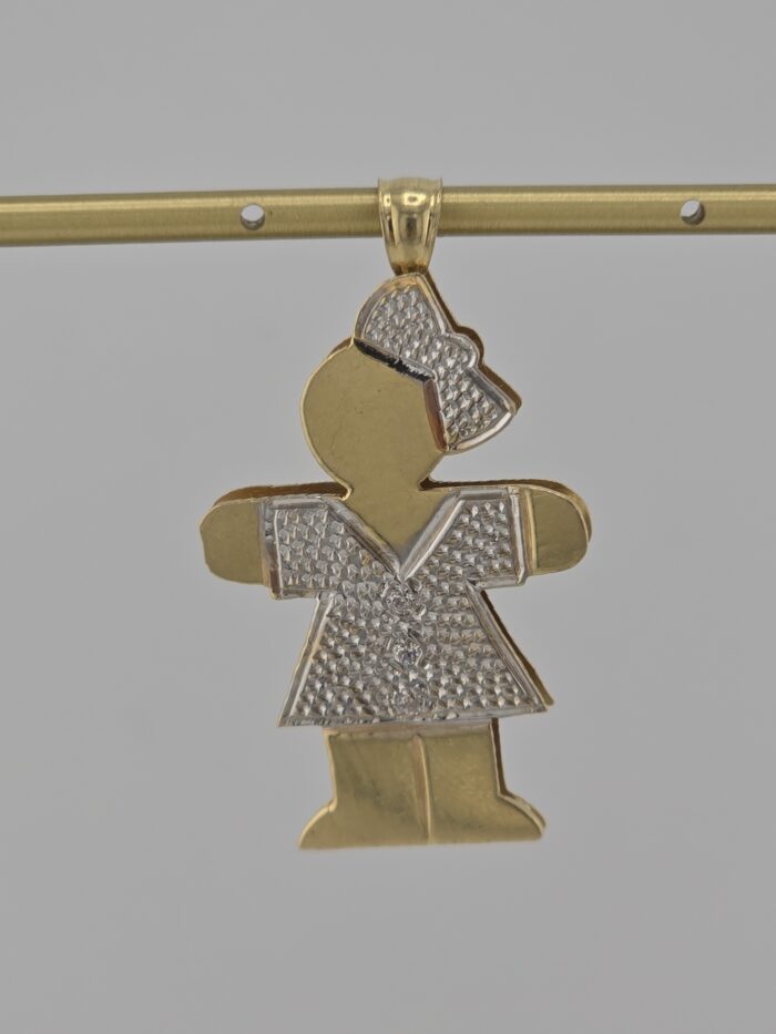 Vintage 10K Gold Daughter Pendant - Front View